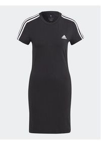 Adidas - adidas Sukienka codzienna Essentials 3-Stripes Tee Dress IC8785 Czarny Fitted Fit. Okazja: na co dzień. Kolor: czarny. Materiał: bawełna. Typ sukienki: proste. Styl: casual #7