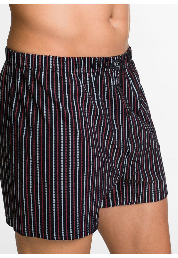 bonprix - Luźne bokserki z bawełnianego dżerseju (3 pary). Kolor: czarny. Materiał: jersey, bawełna
