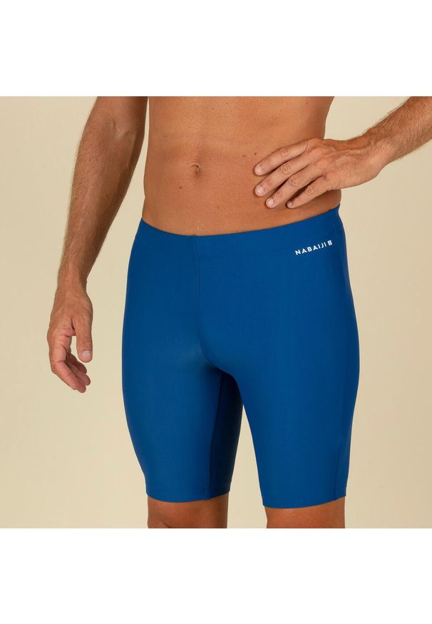 NABAIJI - Spodenki pływackie Jammer męskie Nabaiji 100 Basic. Kolor: niebieski. Materiał: materiał, poliester, elastan