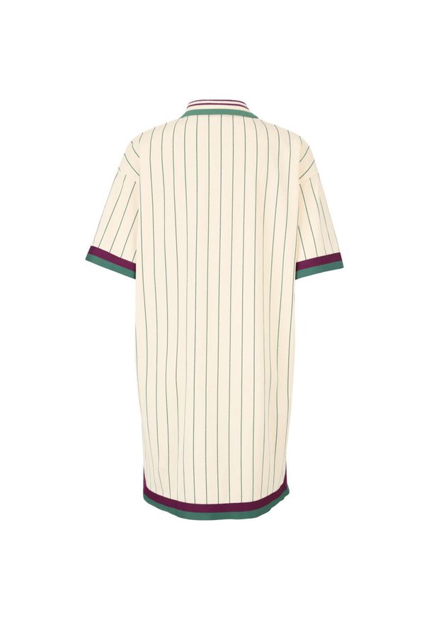 Sukienka polo w paski dla kobiet Fila Lavinia. Typ kołnierza: polo. Kolor: beżowy. Wzór: paski. Typ sukienki: sportowe. Styl: sportowy, elegancki