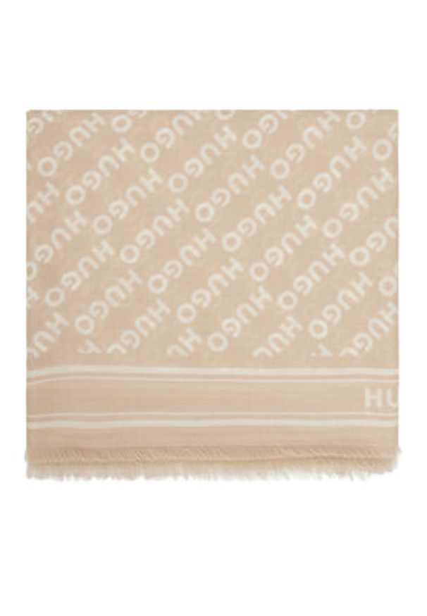 Hugo - HUGO Chusta Alycia 50517680 Beżowy. Kolor: beżowy. Materiał: materiał