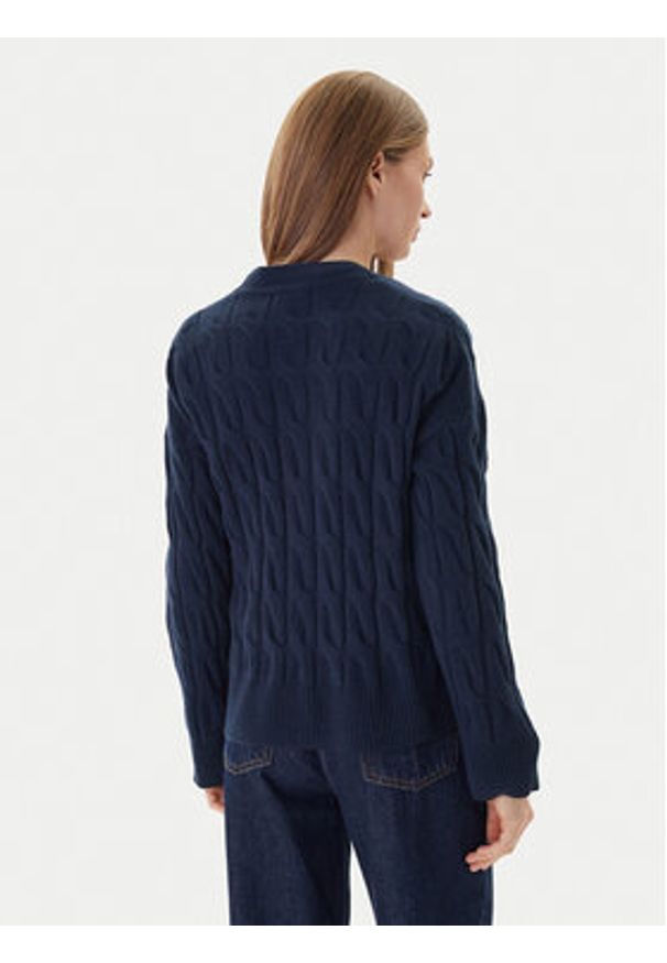 TOMMY HILFIGER - Tommy Hilfiger Kardigan WW0WW43089 Granatowy Regular Fit. Kolor: niebieski. Materiał: wełna
