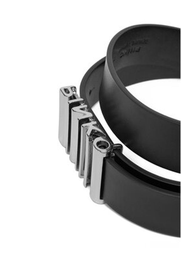 Pinko - PINKO Pasek Damski Lettering Belt 30mm 20251 PLT01 105209 A1AC Czarny. Kolor: czarny. Materiał: skóra