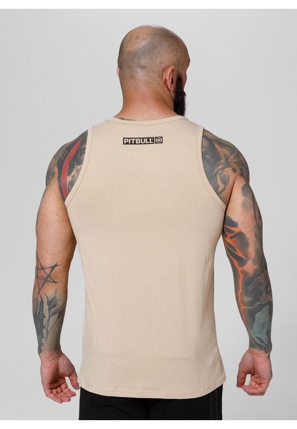 PITBULL - Tank męski Pitbull Top Slim Fit Hilltop. Typ kołnierza: kaptur. Kolor: czarny, beżowy, wielokolorowy