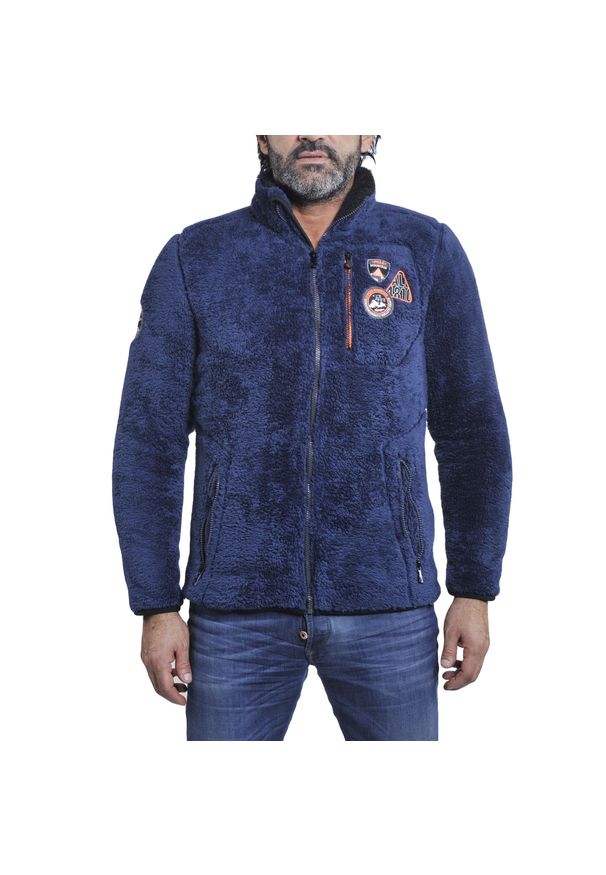 PEAK MOUNTAIN - Kurtka polarowa Peak Mountain coral sherpaCavian. Kolor: niebieski. Materiał: polar. Sezon: zima. Sport: narciarstwo