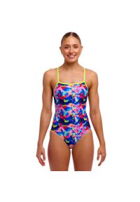 Strój do pływania FUNKITA Wet Wave - Single Strap. Kolor: niebieski, wielokolorowy