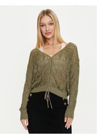 Guess Sweter Clarissa W4GR14 Z3E22 Zielony Regular Fit. Kolor: zielony. Materiał: wiskoza