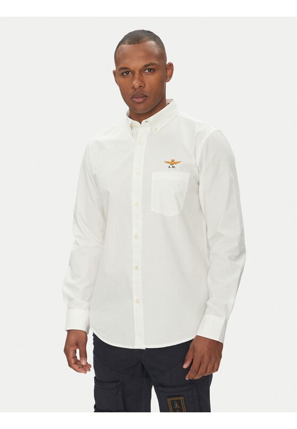 Aeronautica Militare Koszula 251CA1277CT3532 Biały Regular Fit. Kolor: biały. Materiał: bawełna