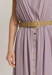 Renee - Liliowa Sukienka Loraeshell. Kolor: fioletowy. Długość rękawa: na ramiączkach. Długość: maxi #3