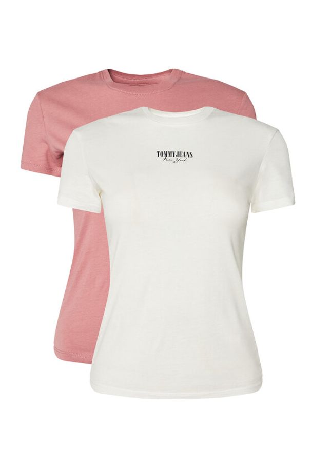 Tommy Jeans Komplet 2 t-shirtów Essential DW0DW21746 Kolorowy Regular Fit. Materiał: bawełna. Wzór: kolorowy