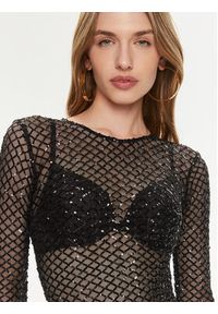 Elisabetta Franchi Body BO-014-42E2-6001 Czarny Slim Fit. Kolor: czarny. Materiał: syntetyk