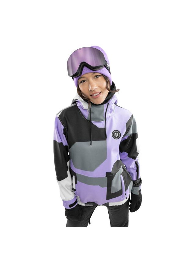 SIROKO - Kurtka snowboardowa damska W1-W Tignes. Kolor: czarny, niebieski, wielokolorowy. Materiał: materiał, softshell. Sezon: zima. Sport: snowboard