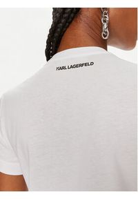Karl Lagerfeld - KARL LAGERFELD T-Shirt Ikonik 2.0 230W1772 Biały Regular Fit. Typ kołnierza: dekolt w karo. Kolor: biały. Materiał: bawełna #5
