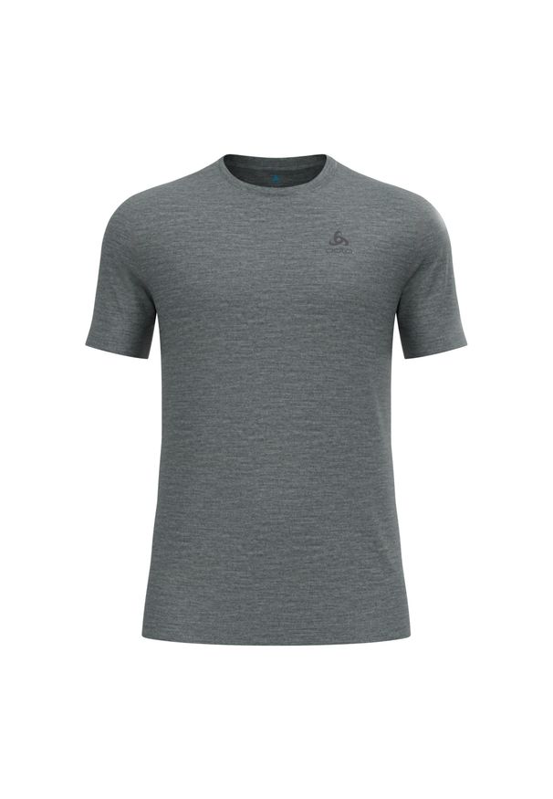 Odlo - Koszulka męska ODLO Merino 160 BL Top - 100% wełna merino, krótki rękaw. Kolor: szary. Materiał: wełna. Długość rękawa: krótki rękaw. Długość: krótkie