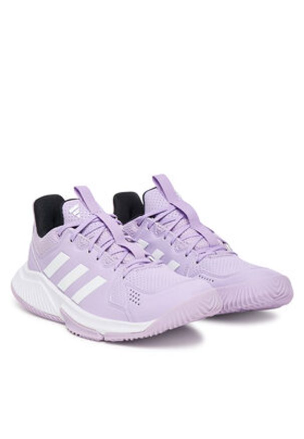 Adidas - adidas Buty halowe Court Flight JQ9210 Fioletowy. Kolor: fioletowy. Materiał: skóra