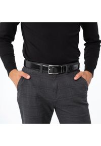 Wittchen - Męski pasek skórzany z ozdobną szlufką. Kolor: czarny. Materiał: skóra. Styl: elegancki, casual, klasyczny #4