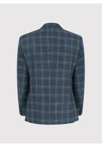Pako Lorente - PAKO LORENTE – Granatowa casualowa marynarka męska w zieloną kratę. Okazja: na co dzień. Kolor: niebieski, zielony, wielokolorowy. Materiał: poliester, wiskoza, elastan. Styl: casual #9