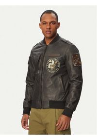 Aeronautica Militare Kurtka skórzana 261PN5055U100839 Czarny Regular Fit. Kolor: czarny. Materiał: skóra #1