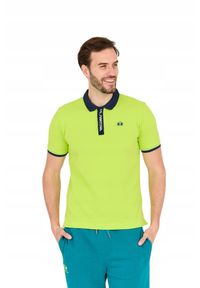 La Martina - LA MARTINA Zielona męska koszulka polo. Typ kołnierza: polo. Kolor: zielony #5