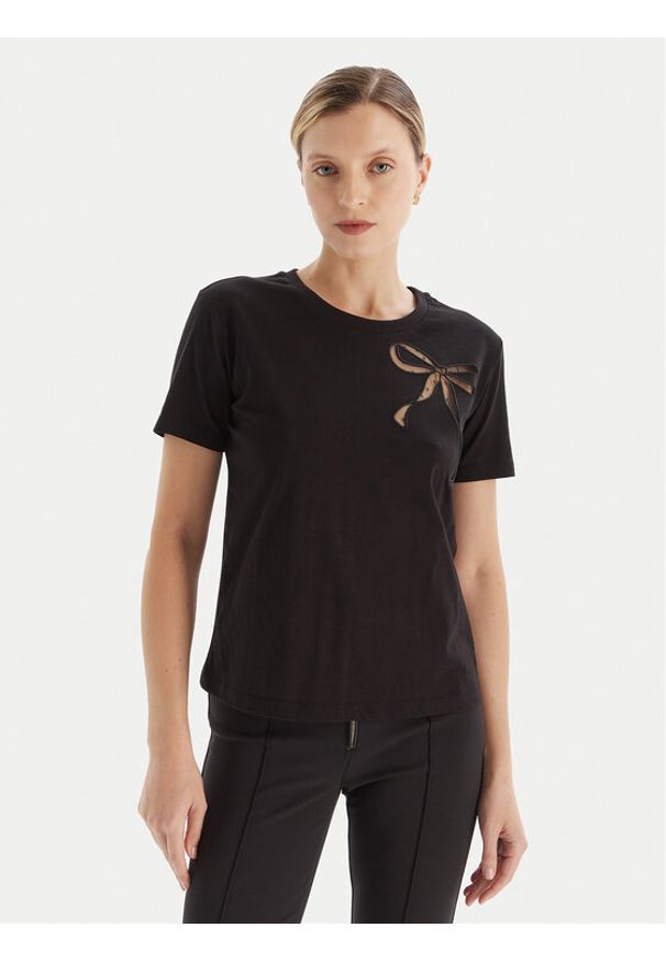 TwinSet - TWINSET T-Shirt 252TT2312 Czarny Regular Fit. Kolor: czarny. Materiał: bawełna