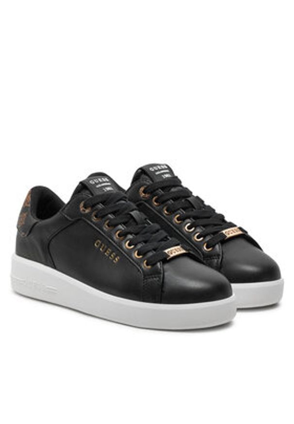 Guess Sneakersy Roki2 FLFRO2 FAL12 Czarny. Kolor: czarny. Materiał: skóra