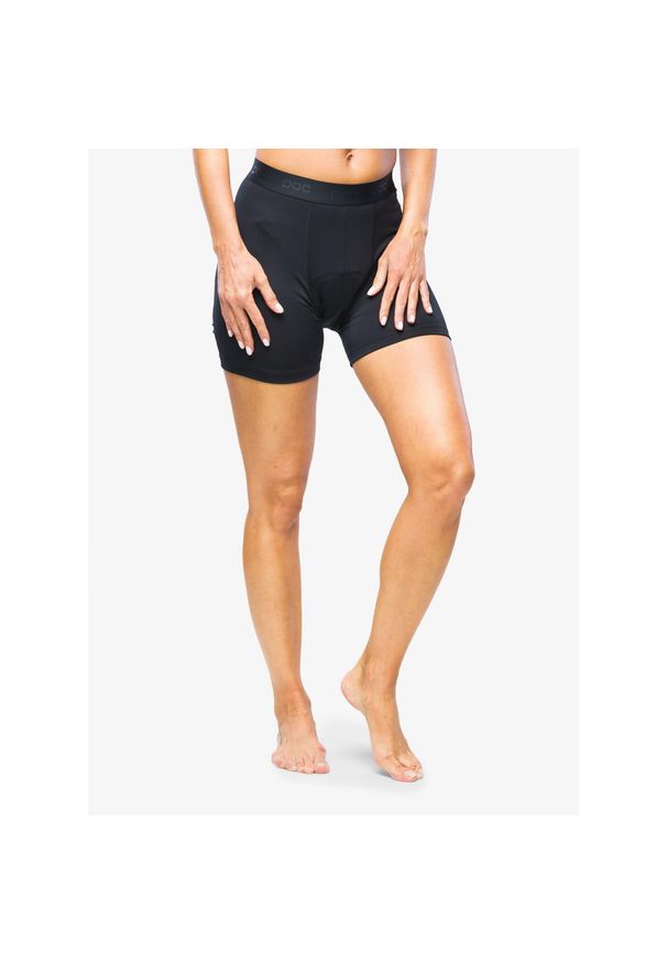 Spodenki rowerowe damskie z wkładką POC Recycle Boxer. Kolor: czarny. Sport: kolarstwo
