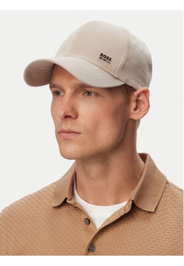 BOSS Czapka z daszkiem Zed-Boss-Me 50555479 Beżowy. Kolor: beżowy. Materiał: bawełna