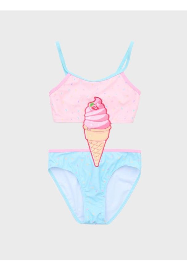 Sinsay - Strój kąpielowy z aplikacją loda 3D - wielobarwny. Wzór: aplikacja