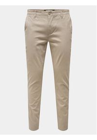 Only & Sons Chinosy Mark Luca 22028144 Beżowy Slim Fit. Kolor: beżowy. Materiał: bawełna #3