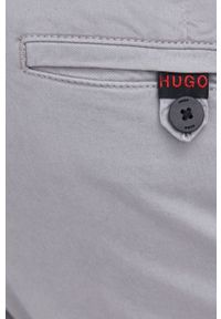 Hugo - Spodnie. Kolor: szary. Materiał: tkanina. Wzór: gładki #4