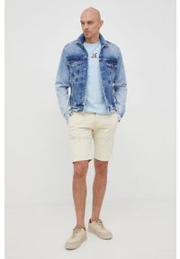 Pepe Jeans szorty BLACKBURN SHORT męskie kolor beżowy. Kolor: beżowy. Materiał: tkanina. Wzór: gładki