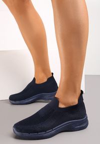 Renee - Granatowe Buty Sportowe z Elastyczną Cholewką Ortmane. Kolor: niebieski. Szerokość cholewki: normalna #3