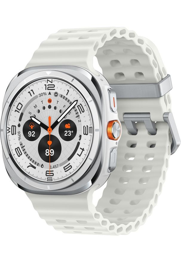 SAMSUNG - Smartwatch Samsung Galaxy Watch Ultra 3,81 cm (1.5") AMOLED 47 mm Cyfrowy 480 x 480 px Ekran dotykowy 4G Biały Wi-Fi GPS. Rodzaj zegarka: smartwatch. Kolor: biały