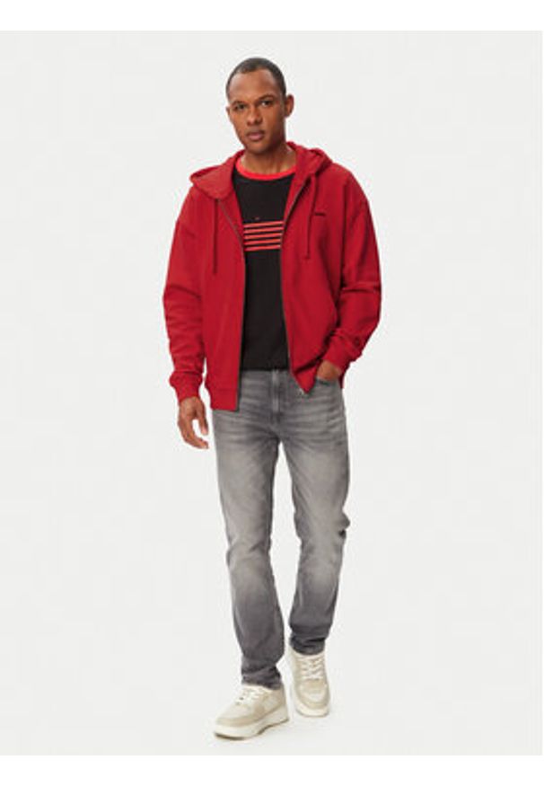 Hugo - HUGO Bluza Dapozip 50548651 Czerwony Relaxed Fit. Kolor: czerwony. Materiał: bawełna
