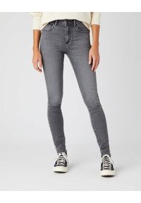 Wrangler - WRANGLER HIGH RISE SKINNY DAMSKIE SPODNIE JEANSOWE VINTAGE GREY W27HDH41N. Styl: vintage #1