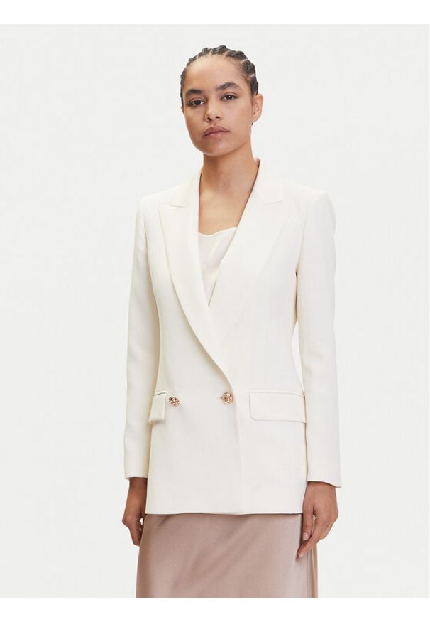 Marella Marynarka Camogli 2513041023 Écru Regular Fit. Kolor: kremowy. Materiał: syntetyk