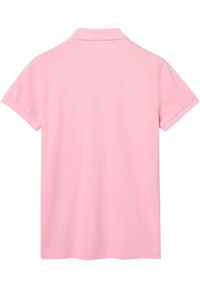 GANT - Różowa koszulka polo. Okazja: na spacer. Typ kołnierza: polo. Kolor: różowy, wielokolorowy, fioletowy. Materiał: bawełna, prążkowany. Sezon: wiosna. Styl: klasyczny, wakacyjny, elegancki #3