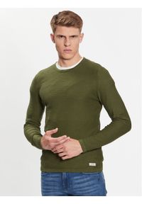 Blend Sweter 20715134 Zielony Slim Fit. Kolor: zielony. Materiał: bawełna