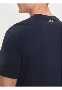 Lacoste T-Shirt TH1415 Granatowy Regular Fit. Kolor: niebieski. Materiał: bawełna