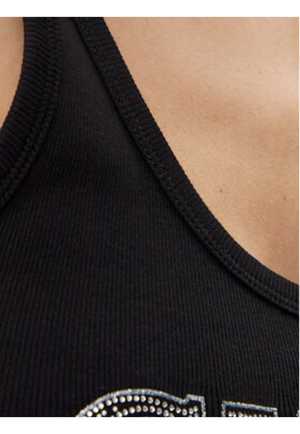 Guess Top W5GP29 KA0H1 Czarny Regular Fit. Kolor: czarny. Materiał: bawełna