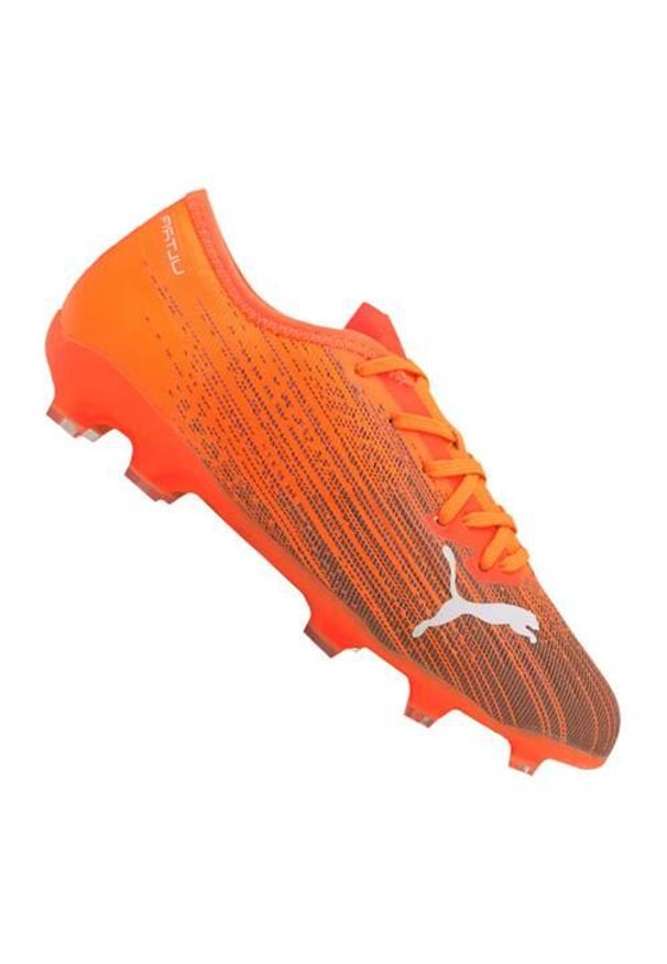 Buty piłkarskie dziecięce Puma JR Ultra 21 FG AG pomaranczowe. Zapięcie: sznurówki. Kolor: pomarańczowy. Sport: piłka nożna