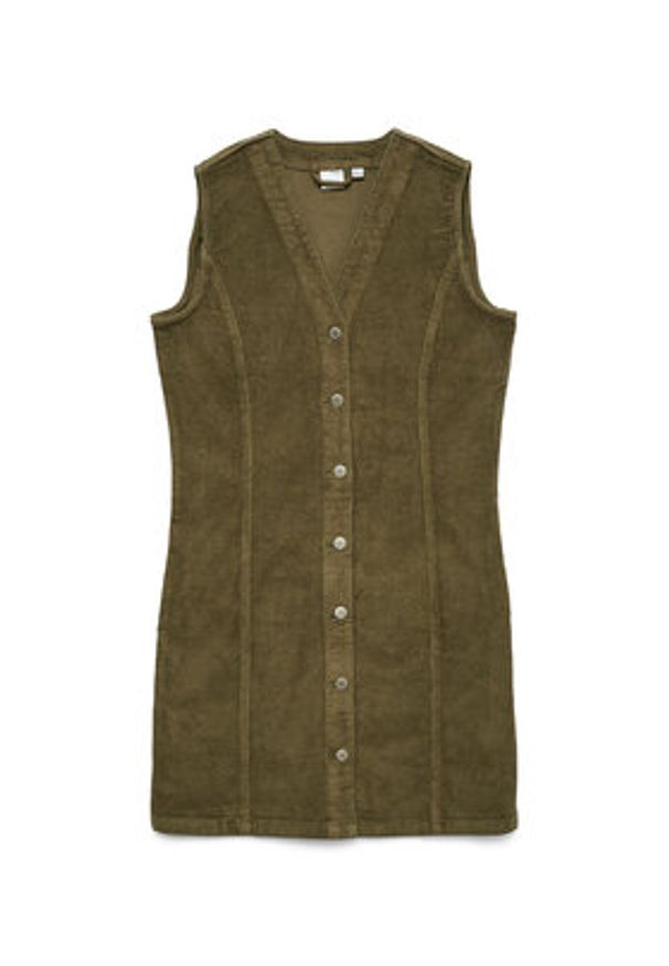 Vero Moda Sukienka codzienna Eden 10333959 Zielony Regular Fit. Okazja: na co dzień. Kolor: zielony. Materiał: bawełna. Typ sukienki: proste. Styl: casual