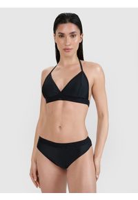 4f - 4F Góra od bikini damska - czarna M. Kolor: czarny. Materiał: guma, włókno, syntetyk, materiał, elastan
