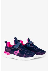 Casu - Granatowe buty sportowe na rzep casu 940a. Zapięcie: rzepy. Kolor: różowy, wielokolorowy, niebieski