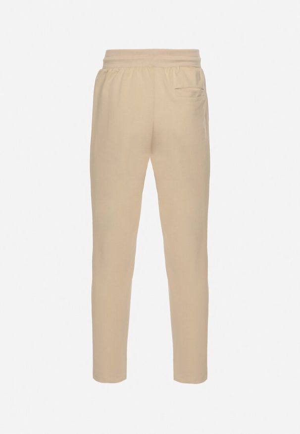 Born2be - Beżowe Spodnie Dresowe z Gumką i Sznurkiem w Pasie Palaretia. Kolor: beżowy. Materiał: dresówka. Styl: klasyczny