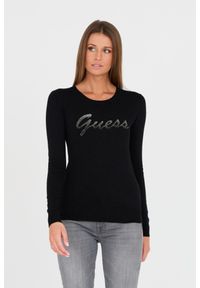 Guess - GUESS Czarny sweter z cyrkoniami. Kolor: czarny