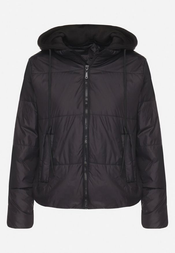 Born2be - Czarna Kurtka Pikowana z Materiałowym Kapturem Odpinanym Jasilea. Okazja: na co dzień. Kolor: czarny. Materiał: materiał. Styl: casual