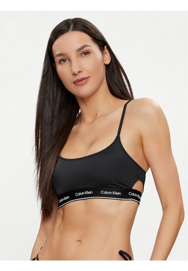 Calvin Klein Swimwear Góra od bikini KW0KW02425 Czarny. Kolor: czarny. Materiał: syntetyk