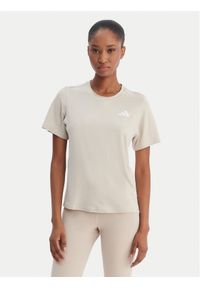 Adidas - adidas Koszulka techniczna Train Essentials 3-Stripes Workout JD6530 Beżowy Regular Fit. Kolor: beżowy. Materiał: syntetyk #1