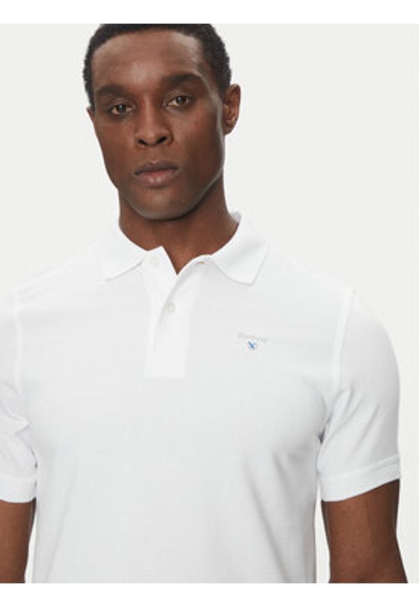 Barbour Polo Original Sports MML0358WH11 Biały Tailored Fit. Typ kołnierza: polo. Kolor: biały. Materiał: bawełna